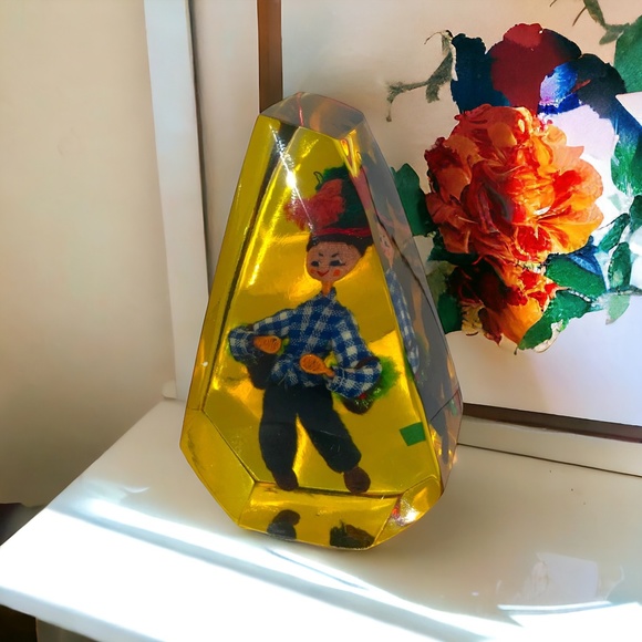 SOLD! Vintage Lucite Acrylic Portugal Doll Paper Weight 5in tall - Picture 2 of 13